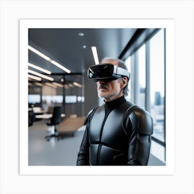 Man In Vr Glasses 1 Art Print