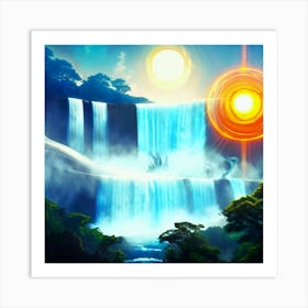 Waterfalls And Harmony Art Print