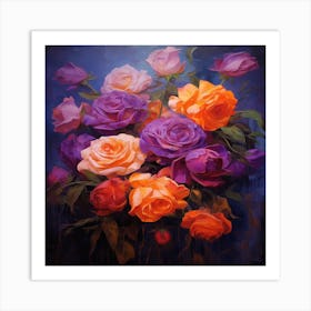 Roses In A Vase Art Print