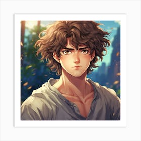 Boy With Curly Hair Art Print