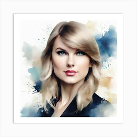 Taylor Swift watercolour portrait Art Print