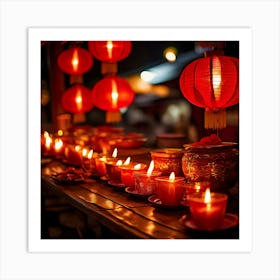 Lanterns Red Fireworks Dragon Festival Reunion Prosperity Joy Luck Fortune Blessings Fami (7) Art Print