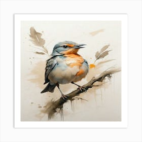 Bird On A Branch Art Print