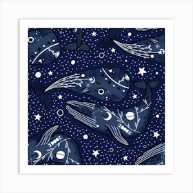 Mystic Ocean Whales Art Print