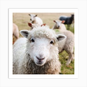 Sheep In A Field Art Print