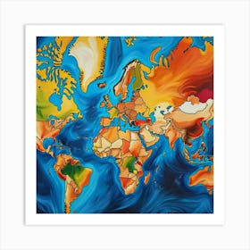 World Map 2 Art Print