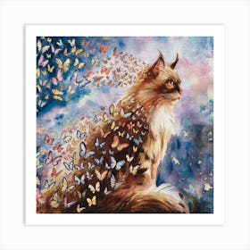 Butterfly Cat 6 Art Print