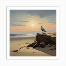 Seagull On The Beach 2 Art Print