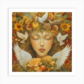 Closed Eyes Nature Nirvana Art Print