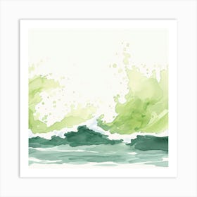 Watercolor Of Ocean Waves Art Print