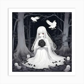 Manga Ghost Girl Art Print