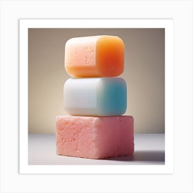 Three Soap Bars, Stone Art Art Print