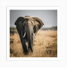 Elephant In The Savannah 1 Art Print