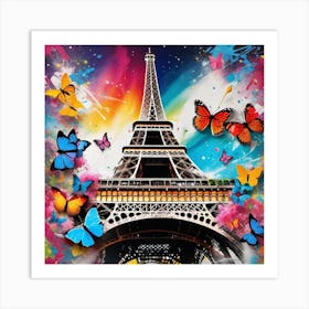 Paris With Butterflies 104 Art Print