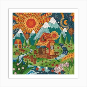 Small mountain village 20 Art Print