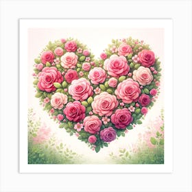 Heart Of Roses Art Print