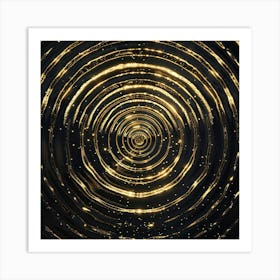 Abstract Golden Swirls 1 Art Print