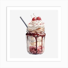 Ice Cream In A Mason Jar Art Print