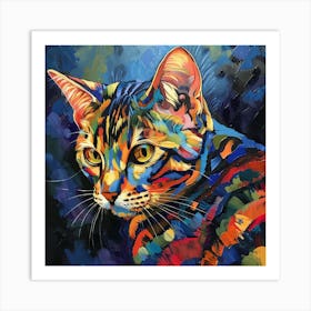 Kisha2849 Bengal Cat Colorful Picasso Style Full Page No Negati 3b1b0c09 F28f 43b0 A815 F6d7e04258ce Art Print