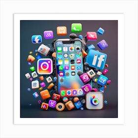 Social Media Icons Art Print