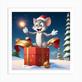 Tom And Jerry Christmas 1 Art Print