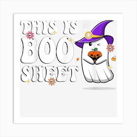 This Is Boo Sheet Halloween Cute Ghost Spooky Retro Groovy Art Print