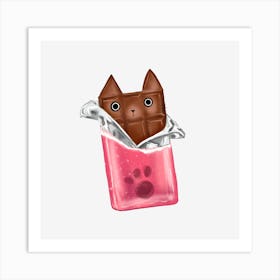 Cat Chocolate Art Print