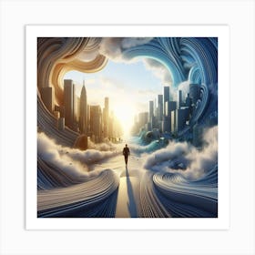 City In The Clouds Art Print