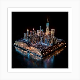 3D New York City in the Book 1 Art Print