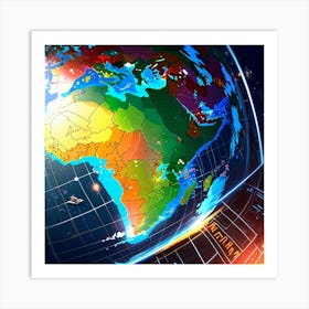 Globe Of Africa Art Print