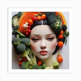 Vegetable Head Art Print