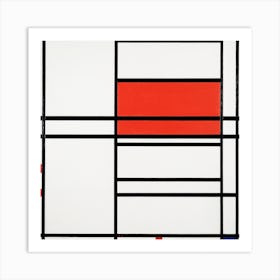 Composition No 4 with red and blue (1938–1942), Piet Mondrian Art Print