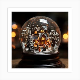 Christmas Snow Globe Art Print