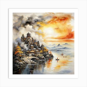 Asian Sunset Art Print