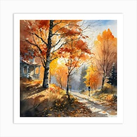 Autumn Road Art Print