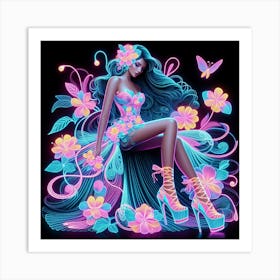 Neon Girl 1 Art Print