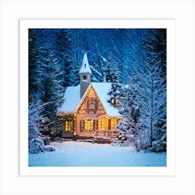 Firefly Magical Christmas House At The Snowy Forest Edge 40607 Art Print