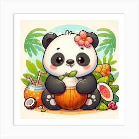 Cartoon Panda 1 Art Print