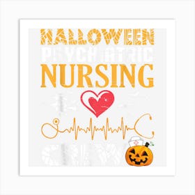 Scary Pumpkin Heartbeat Halloween Psychiatric Nursing Crew Art Print