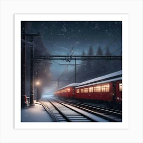 Red Train Art Print