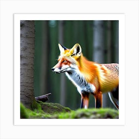 Red Fox In The Forest 19 Art Print