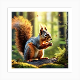 Squirrel In The Forest 385 Art Print