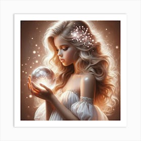 Girl Holding A Crystal Ball 1 Art Print