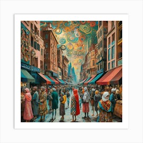 Street Market Art Print