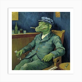 Crocodile Smoking and Chillout Art Print