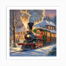 Christmas Train Art Print