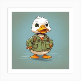 Duck In A Jacket Art Print