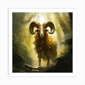 Golden Ram Art Print