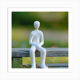 Man Sitting On Bench 1 Art Print