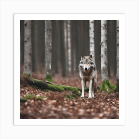 Wolf In The Forest 1 Art Print